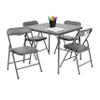 Flash Furniture Mindy Kids 5-Piece Folding Square Table and Chairs Set for Daycare and Classrooms, Children's Activity Table and Chairs Set, Gray view 1