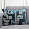MillowUS Cut Velvet Luxury Glam Cushion Cover Pillowcase Decorative Throw Pillow 20"x20" (14"x20", Maze Peacock) view 1