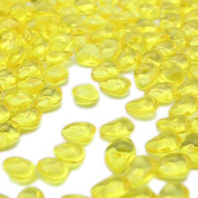 PMLAND 370 Pcs Yellow Acrylic Stones, 16mm Marbles for Vase Filler Decor