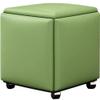 WAYUTO 5 in 1 PU Leather Seating Cube with Swivel Casters Stackable Sofa Chair Stool Nesting Ottoman Stool Movable Footstool Dressing Chair for Living Room Bedroom Green Large view 1