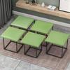 WAYUTO 5 in 1 PU Leather Seating Cube with Swivel Casters Stackable Sofa Chair Stool Nesting Ottoman Stool Movable Footstool Dressing Chair for Living Room Bedroom Green Large view 2