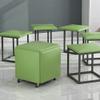 WAYUTO 5 in 1 PU Leather Seating Cube with Swivel Casters Stackable Sofa Chair Stool Nesting Ottoman Stool Movable Footstool Dressing Chair for Living Room Bedroom Green Large view 3
