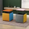 WAYUTO 5 in 1 PU Leather Seating Cube with Swivel Casters Stackable Sofa Chair Stool Nesting Ottoman Stool Movable Footstool Dressing Chair for Living Room Bedroom Green Large view 4