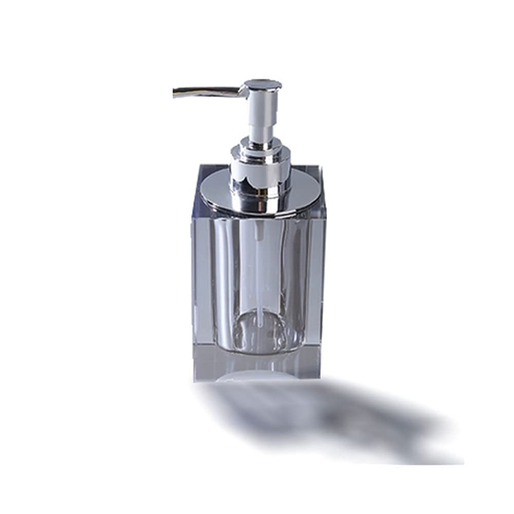 Soap Dispenser High-end Crystal Soap Dispenser Transparent Pump Bottle Home Hotel Bathroom Lotion Dispenser Can Hold A Variety of Liquids for Kitchen,Bathroom,Office (Color : Silver)