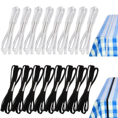 Riakrum Table Bungees Tablecloth Strap Elastic Adjustable Tablecloth Band Bungee Cord to Hold Down Table Cloth Cover for Outdoor Picnic Kitchen Camping Wedding Party(16 Pcs,Normal Size)