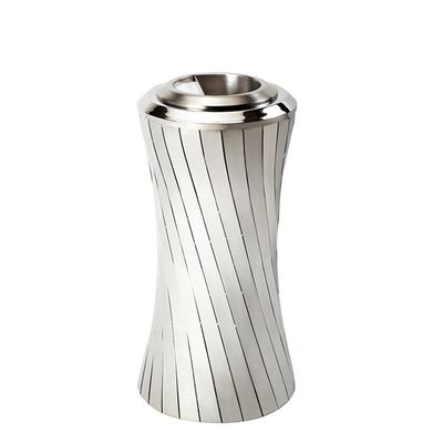 YKHB Stainless Steel Outdoor Dustbins Trash Can Bins Round Hotel Lobby Storage Rubbish Bins Garbage Wheelie Bins Waste (Color : A)