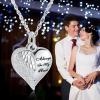shajwo Cremation Jewelry Angel Wing Heart Urn Necklaces for Ashes for Women Men Keepsake Memorial Ashes Pendant,Silver view 2