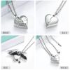 shajwo Cremation Jewelry Angel Wing Heart Urn Necklaces for Ashes for Women Men Keepsake Memorial Ashes Pendant,Silver view 3