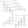 Anglelife Large Acrylic Risers, 8 Pcs 2 Set (7L~8L~9L) Rectangular Stands Shelf Clear for Decor, Clear Display Risers Cake Shelves Retail Shoe Showcase view 1