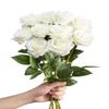 LFF 10Pcs White Silk Roses Artificial Flowers for Home Wedding Decor view 1