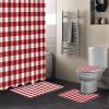 4 Pcs Shower Curtain Sets Red White Buffalo Plaid Check Waterproof Bathroom Set with Non-Slip Rugs Toilet Lid Cover Bath Mat, Vintage Farmhouse Shower Curtain with Hooks -36x72 inch, Small view 2