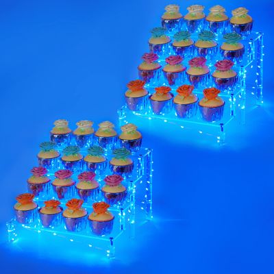 Display Shelf Cake Stand 4 Tier Shelf Cupcake Stand Multifunctional and Durable Acrylic Stand Mounting Hardware Included Ideal for Desserts, Cosmetics, Glassware, Figurines