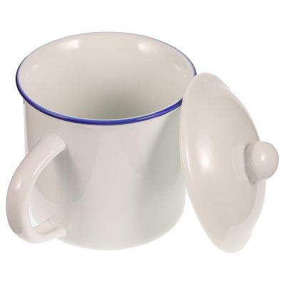 Cabilock Retro Enamel Mug 4.8X3.5 Inch Vintage Ceramic Water Cup for Home Office Camping Tea Coffee Drinkware