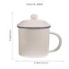 Cabilock Retro Enamel Mug 4.8X3.5 Inch Vintage Ceramic Water Cup for Home Office Camping Tea Coffee Drinkware view 2