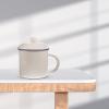 Cabilock Retro Enamel Mug 4.8X3.5 Inch Vintage Ceramic Water Cup for Home Office Camping Tea Coffee Drinkware view 3