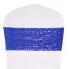 Dimatic Pack of 50 Stretch Sequin Chair Sashes Chair Bands One-Sided Sequins Decor for Hotel Wedding Reception Events Party Chair Cover Decoration (Blue) view 1
