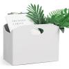 EZDeco Magazine Holder Foldable Magazine Rack Floor PU Leather File Holder Newspaper Book Storage Basket Document File Folder Organizer for Office Home (White-1) view 4