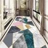 CWYPB Rug Runners for Hallways, Non Slip Geometric Pattern Washable Kitchen Rugs Door Mat Indoor, Narrow Long Hall Runner for Living Room Rug,130x700CM view 1