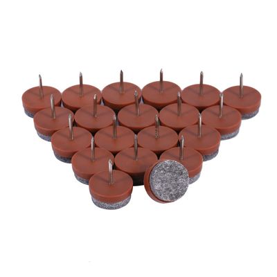 20PCS Round Heavy Duty Felt Furniture Pads, Felt Foot Nail Pad for Chairs/Table/Stools/Drawer/Wardrobe - Hard Wood/Tile Floor Protector 20mm(Brown)
