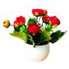 Artificial Plants Bonsai Rose Desktop Ornaments Plastic Decorating Simulated Potted Flowers for Party Wedding Home Decor - Rose Red view 1