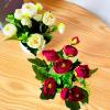 Artificial Plants Bonsai Rose Desktop Ornaments Plastic Decorating Simulated Potted Flowers for Party Wedding Home Decor - Rose Red view 4