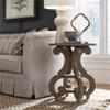 Home Square 2 Piece Tinley Park Round Accent End Table Set in Brown view 2
