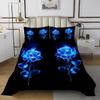 Blue Rose Bedspread Rose Floral Coverlet Set For Kids Boys Girls Children Glitter Blossom Flowers Quilt Set Ultra Soft Decor Romantic Valentine's Day Gift Quilted Bedroom Collection Queen Size view 2