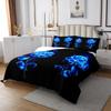 Blue Rose Bedspread Rose Floral Coverlet Set For Kids Boys Girls Children Glitter Blossom Flowers Quilt Set Ultra Soft Decor Romantic Valentine's Day Gift Quilted Bedroom Collection Queen Size view 3