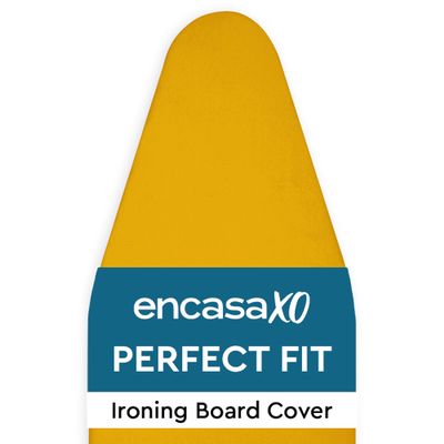Encasa XO Ironing Board Cover and Pad 49"x18" - 4mm Felt Wide Iron Board Cover with Padding - Heat Resistant, Stain-Safe Dye, Non Slip Elastic Bungee Cord Tightening Iron Table Cover Mango
