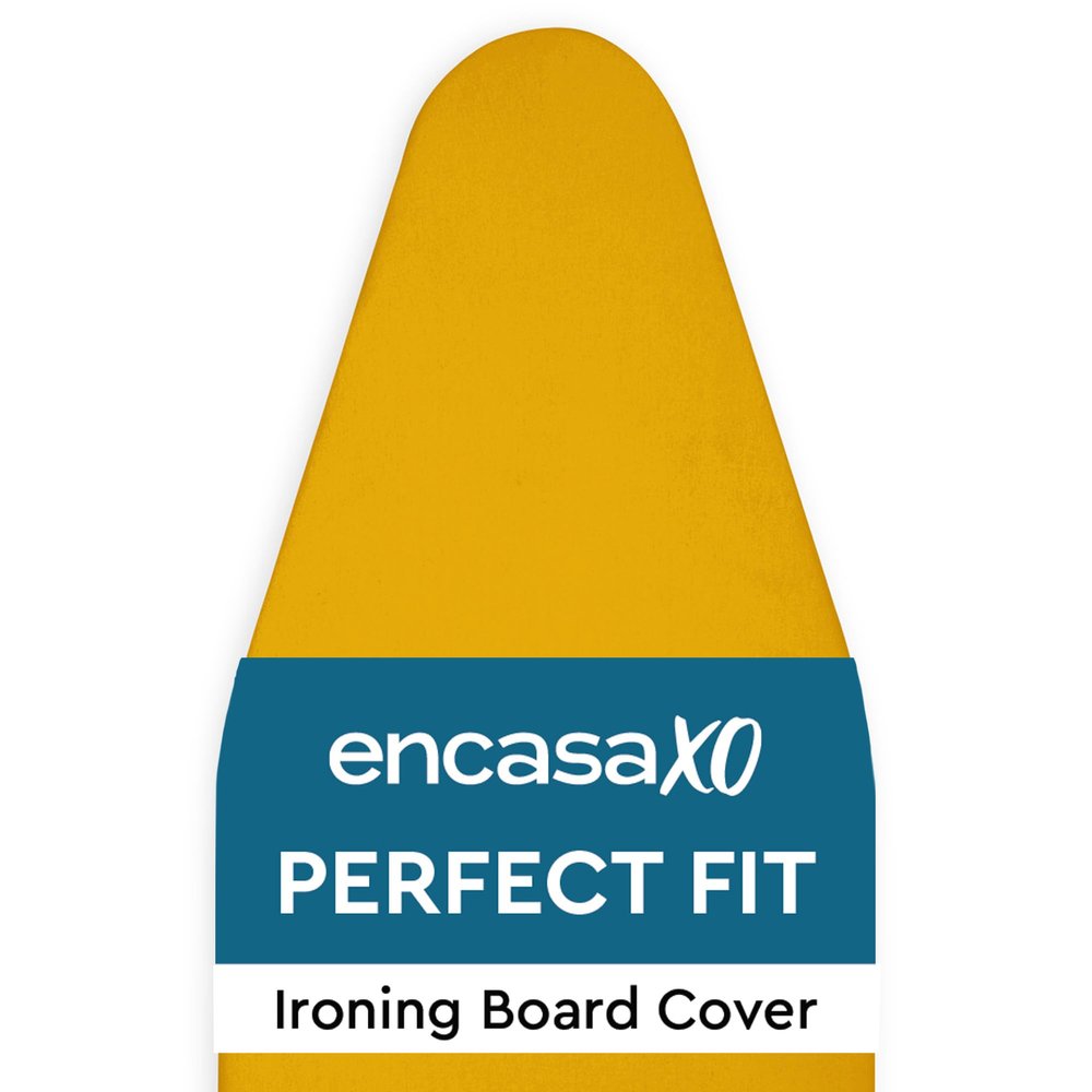 Encasa XO Ironing Board Cover and Pad 49"x18" - 4mm Felt Wide Iron Board Cover with Padding - Heat Resistant, Stain-Safe Dye, Non Slip Elastic Bungee Cord Tightening Iron Table Cover Mango