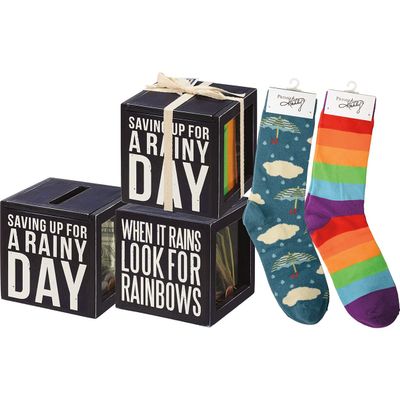 Bank & Socks Set - Saving Up For A Rainy Day