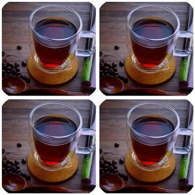 12 Ounce Large Coffee Mugs (Set of 4), Double-Wall Insulated Glass Espresso Mugs (Set of 4) with Handle, Bistro Hot or Cold Coffee, Latte, Cappuccino, Tea, Juice, Beverage cup