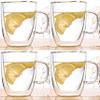 12 Ounce Large Coffee Mugs (Set of 4), Double-Wall Insulated Glass Espresso Mugs (Set of 4) with Handle, Bistro Hot or Cold Coffee, Latte, Cappuccino, Tea, Juice, Beverage cup view 2