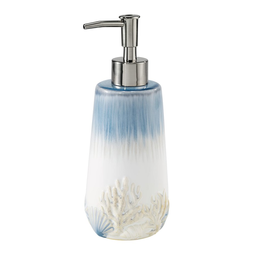Avanti Linens - Soap Dispenser/Lotion Pump, Guest Bathroom Essentials, Beach Inspired Home Decor (Abstract Coastal Collection)