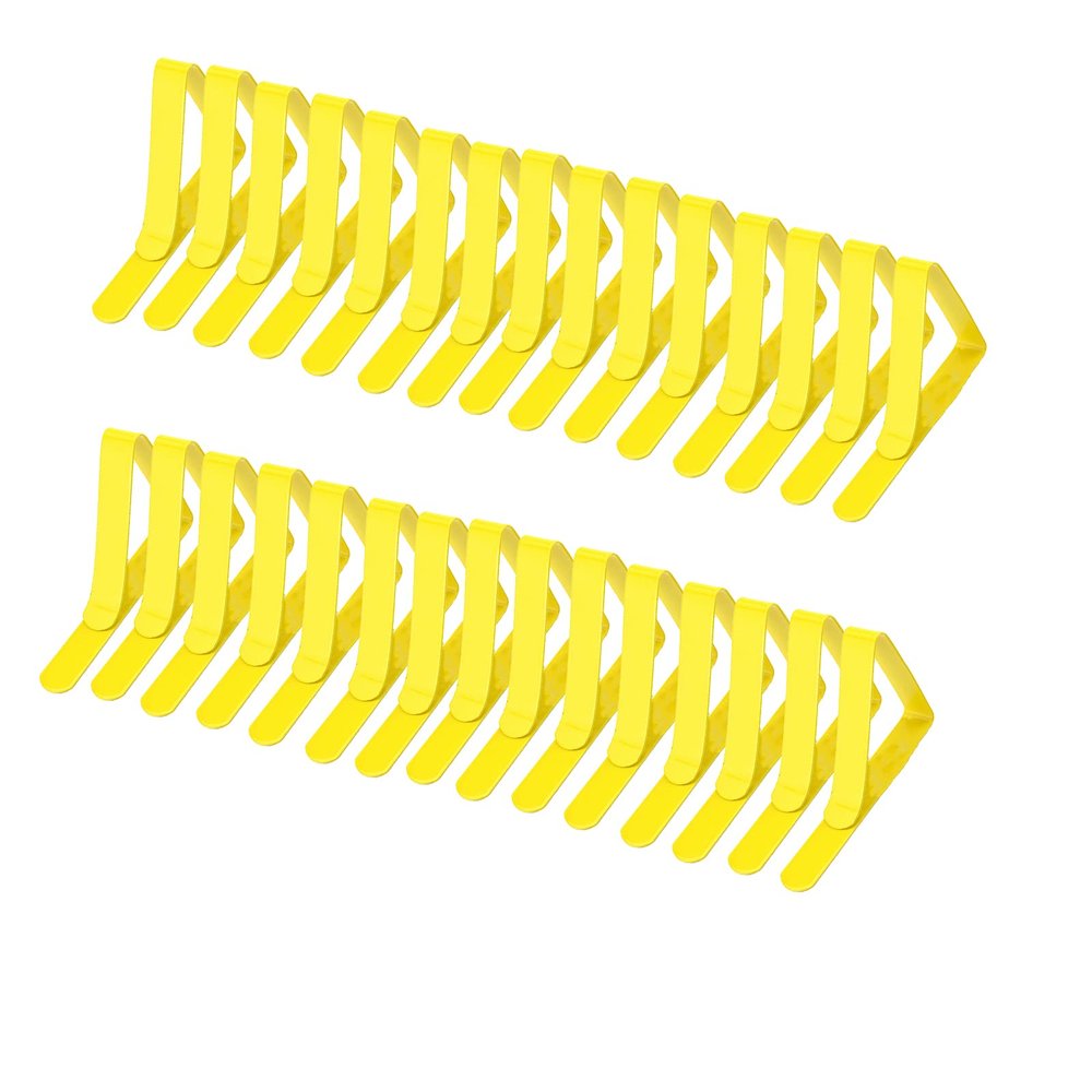 tooloflife Picnic Tablecloth Clips, Stainless Steel Table Cloth Holders Picnic Home Table Cover Clamps for Home Kitchen Picnics Garden Wedding Party Yellow 30PCS