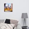 16x16 Chicago Skyline Canvas Wall Art Print: Downtown Cityscape Room Decor with Willis Sears Tower, Office Living Room or Bedroom Decoration, Gift for Men or Women, Ready to Hang Fine Art view 2