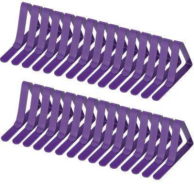 tooloflife Picnic Tablecloth Clips, Stainless Steel Table Cloth Holders Picnic Home Table Cover Clamps for Home Kitchen Picnics Garden Wedding Party Purple 30PCS