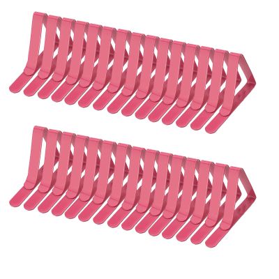 tooloflife Picnic Tablecloth Clips, Stainless Steel Table Cloth Holders Picnic Home Table Cover Clamps for Home Kitchen Picnics Garden Wedding Party Pink 30PCS