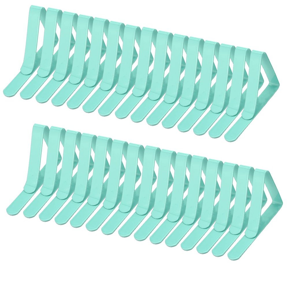 tooloflife Picnic Tablecloth Clips, Stainless Steel Table Cloth Holders Picnic Home Table Cover Clamps for Home Kitchen Picnics Garden Wedding Party Green 30PCS