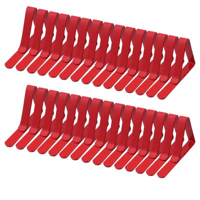 tooloflife Picnic Tablecloth Clips, Stainless Steel Table Cloth Holders Picnic Home Table Cover Clamps for Home Kitchen Picnics Garden Wedding Party Red 30PCS