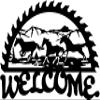 36" Metal Sign with WELCOME horse scene view 2