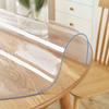 34 Inch Dia Round Clear Dining Room Tablecloth PVC Plastic Table Cover Protector Waterproof Heat Resistant Easy Clean Clear Vinyl Table Pad Mat for Wood Marble Glass Furniture Tabletop 1.5mm Thick view 1