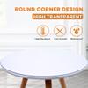 34 Inch Dia Round Clear Dining Room Tablecloth PVC Plastic Table Cover Protector Waterproof Heat Resistant Easy Clean Clear Vinyl Table Pad Mat for Wood Marble Glass Furniture Tabletop 1.5mm Thick view 2