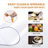 12X60 Inch Upgraded Version Clear Desk Cover Protector 1.5mm Thick Clear Plastic Table Pad Cover Crystal Table Mat Protector Rectangle Transparent Tablecloth Protector Cover for Night Stand End Table view 4