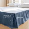 BISELINA French Linen Bed Skirt with Pleated Corner 22-Inch Tailored Drop Natural Flax Cotton Blend Basic Dust Ruffle Soft Cozy Farmhouse Bedding (22" King, Basic Navy Blue) view 4