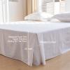BISELINA French Linen Bed Skirt with Pleated Corner 22-Inch Tailored Drop Natural Flax Cotton Blend Basic Dust Ruffle Soft Cozy Farmhouse Bedding (22" King, Basic White) view 4