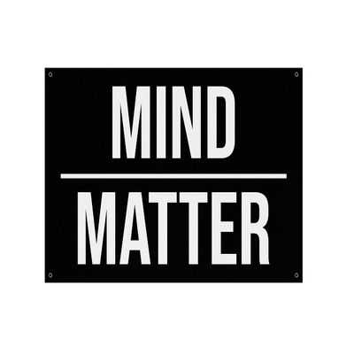 Damdekoli Mind Over Matter Banner - Home Gym Decor - Large Quotes Wall Art - Garage Basement - Sports Inspiration - Motivational Fitness (24 x 36 Inches)