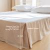 BISELINA French Linen Bed Skirt with Pleated Corner 22-Inch Tailored Drop Natural Flax Cotton Blend Basic Dust Ruffle Soft Cozy Farmhouse Bedding (22" King, Basic Linen) view 4