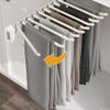 LKP Hanging Pants Storage Rack Closet Pull Out Hanger Rack Sliding Closet Organizer with 10 Arms Pants Rack for Space Saving view 2