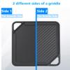 GasSaf Cast Iron Reversible Griddle, Double Sided Grill Pan Perfect for Stove Tops and Gas Grills, 10 Inch x 10 Inch view 2